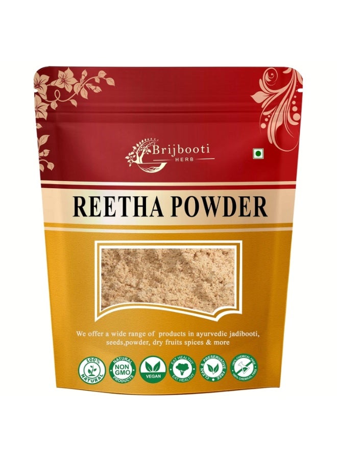Brijbooti Organic Reetha Powder for Hair Growth -(200 Gr) | Silky & Smooth Hairs | Hair Cleansing & Conditioning | Hair Care Reetha Powder